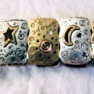 Gold and Silver Star and Moon Bracelet